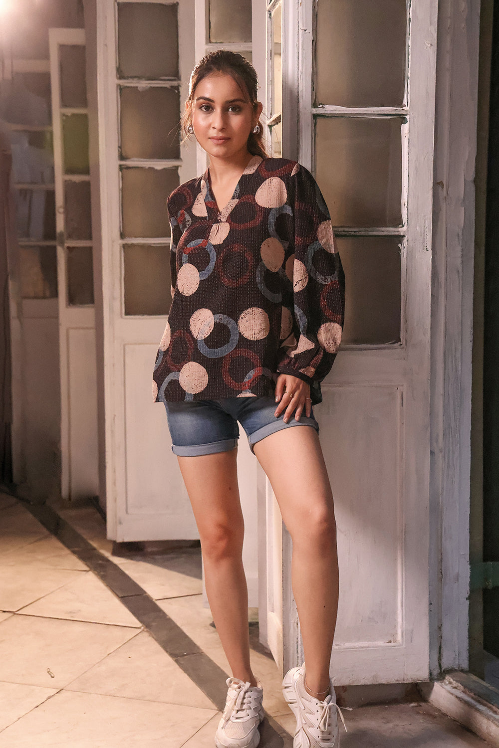 Black Cotton Ajrakh Top