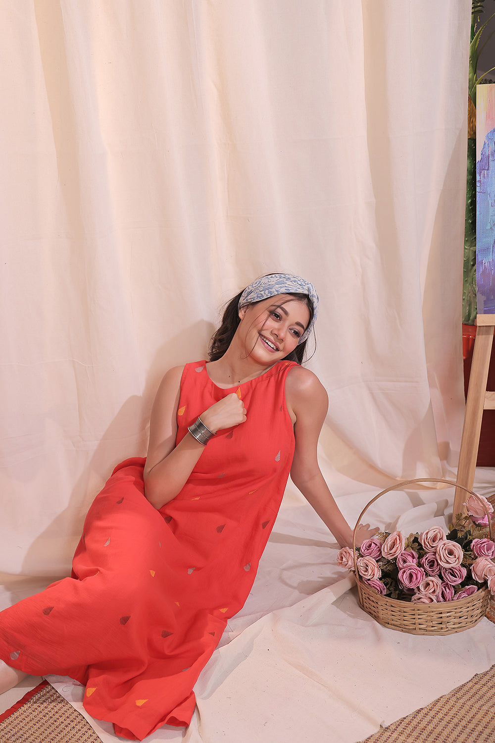 Sunset Melody Jamdani Dress