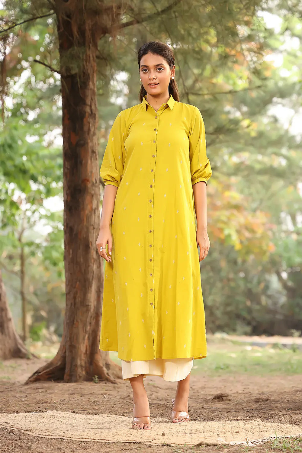 Lemon Woven Pure Cotton Co-ord Set