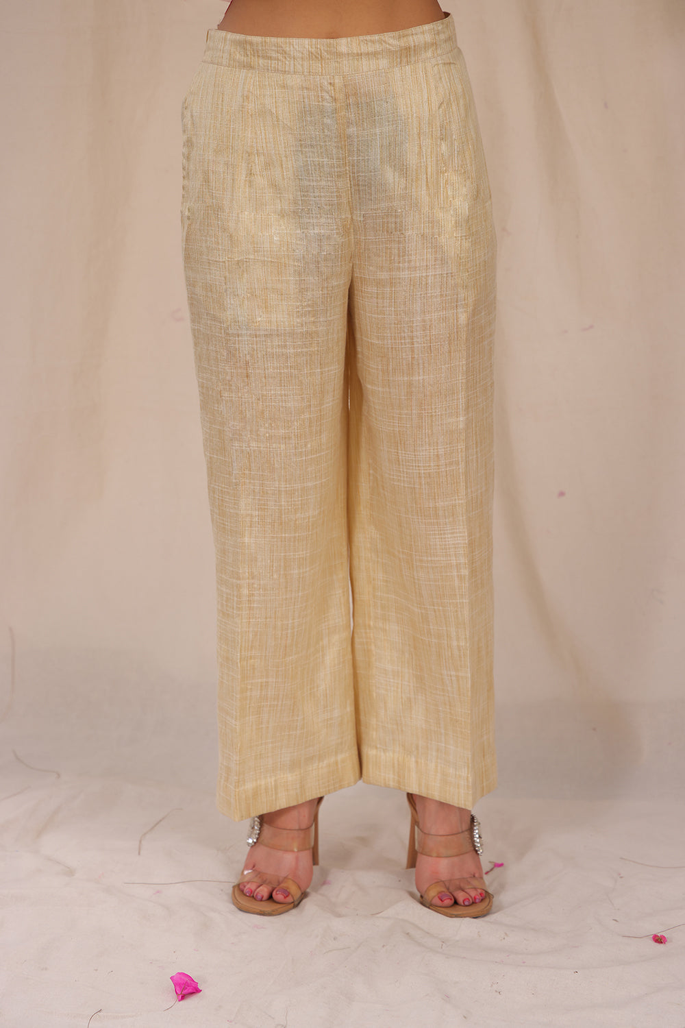 Pink and Cream Khadi Cotton Co-ord Set