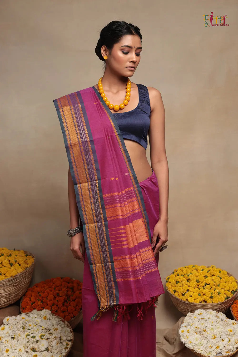 Pink Handloom Kanchi Cotton Saree