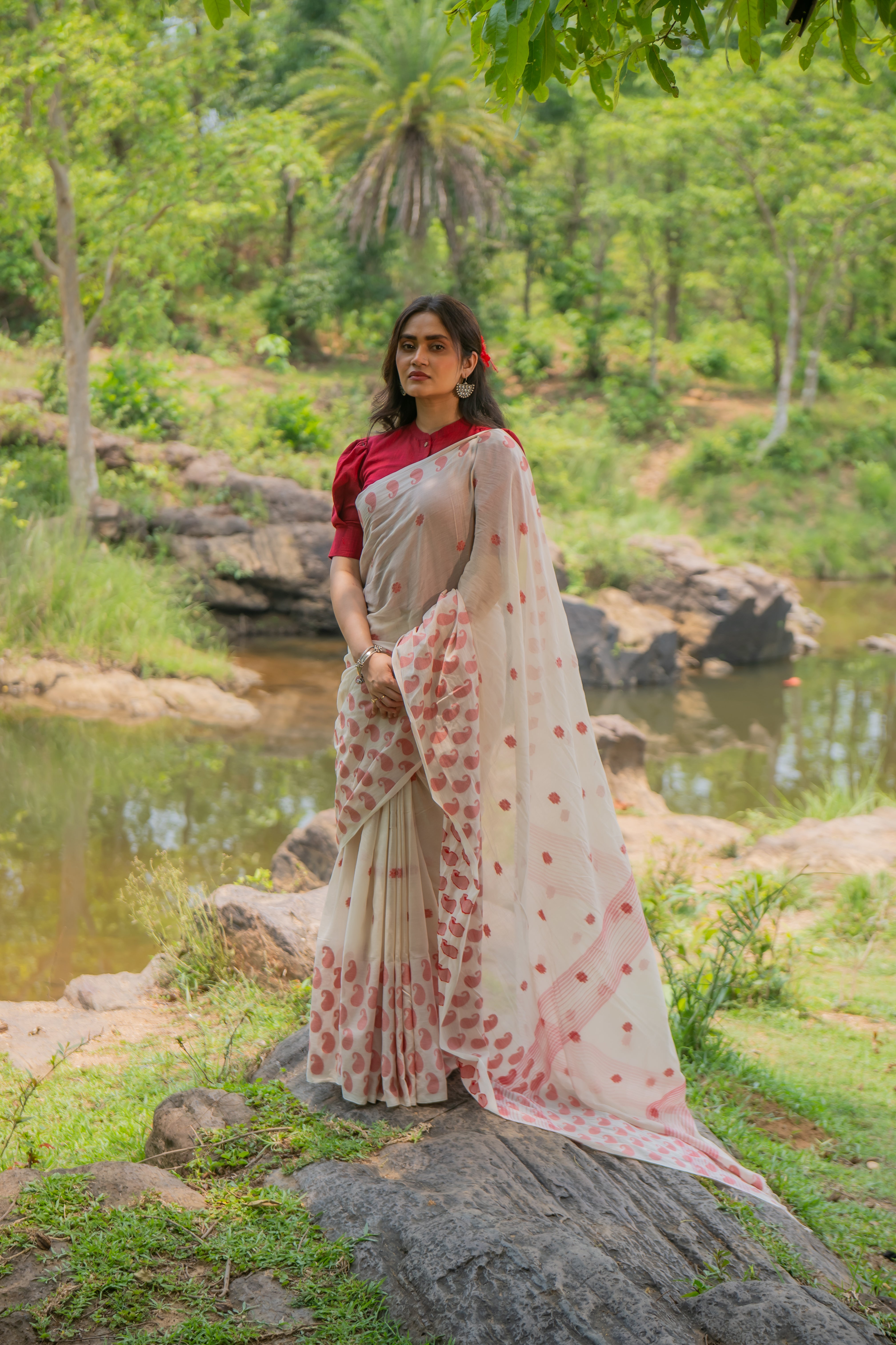 Abeer Wine South Cotton Blouse