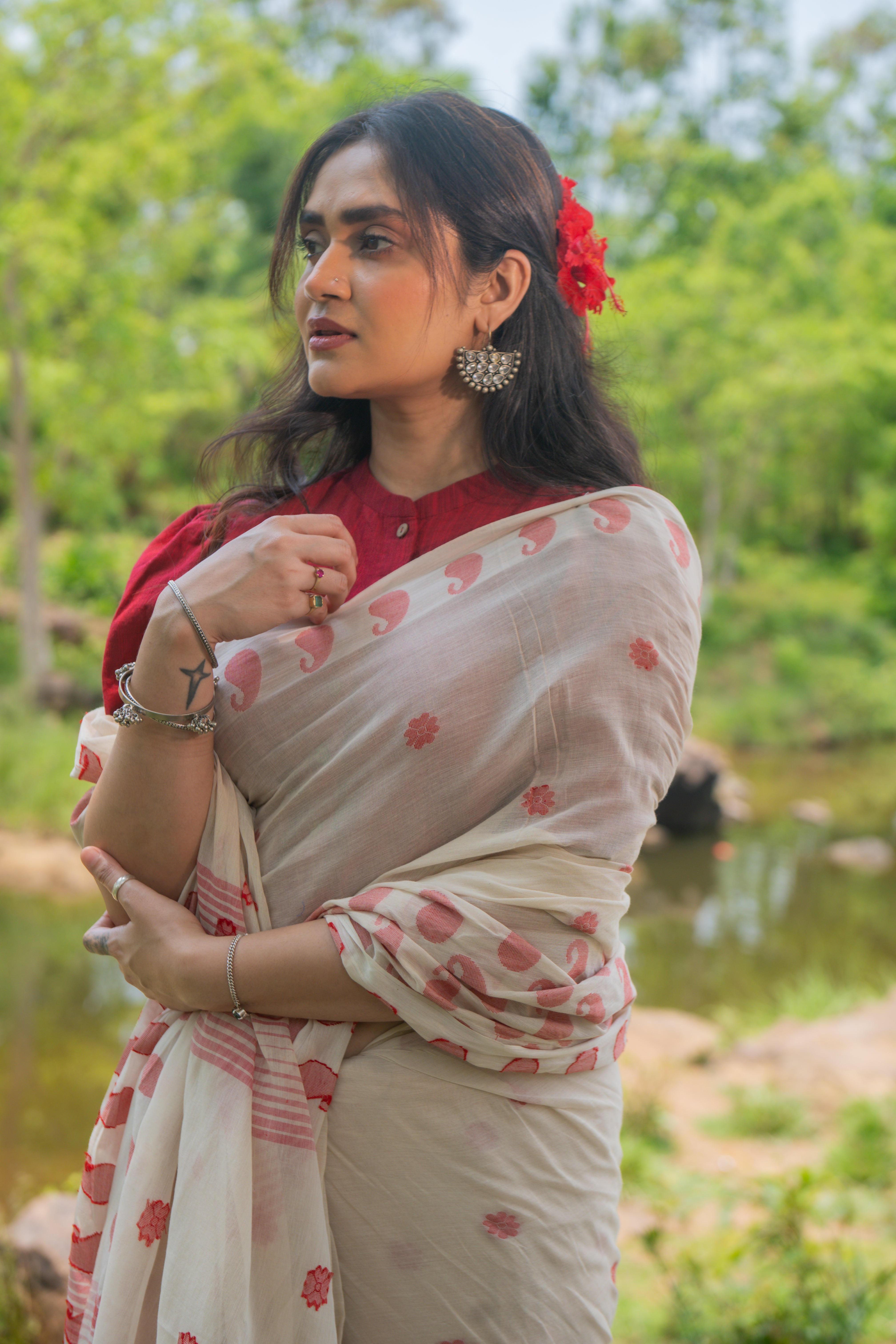 Abeer Wine South Cotton Blouse