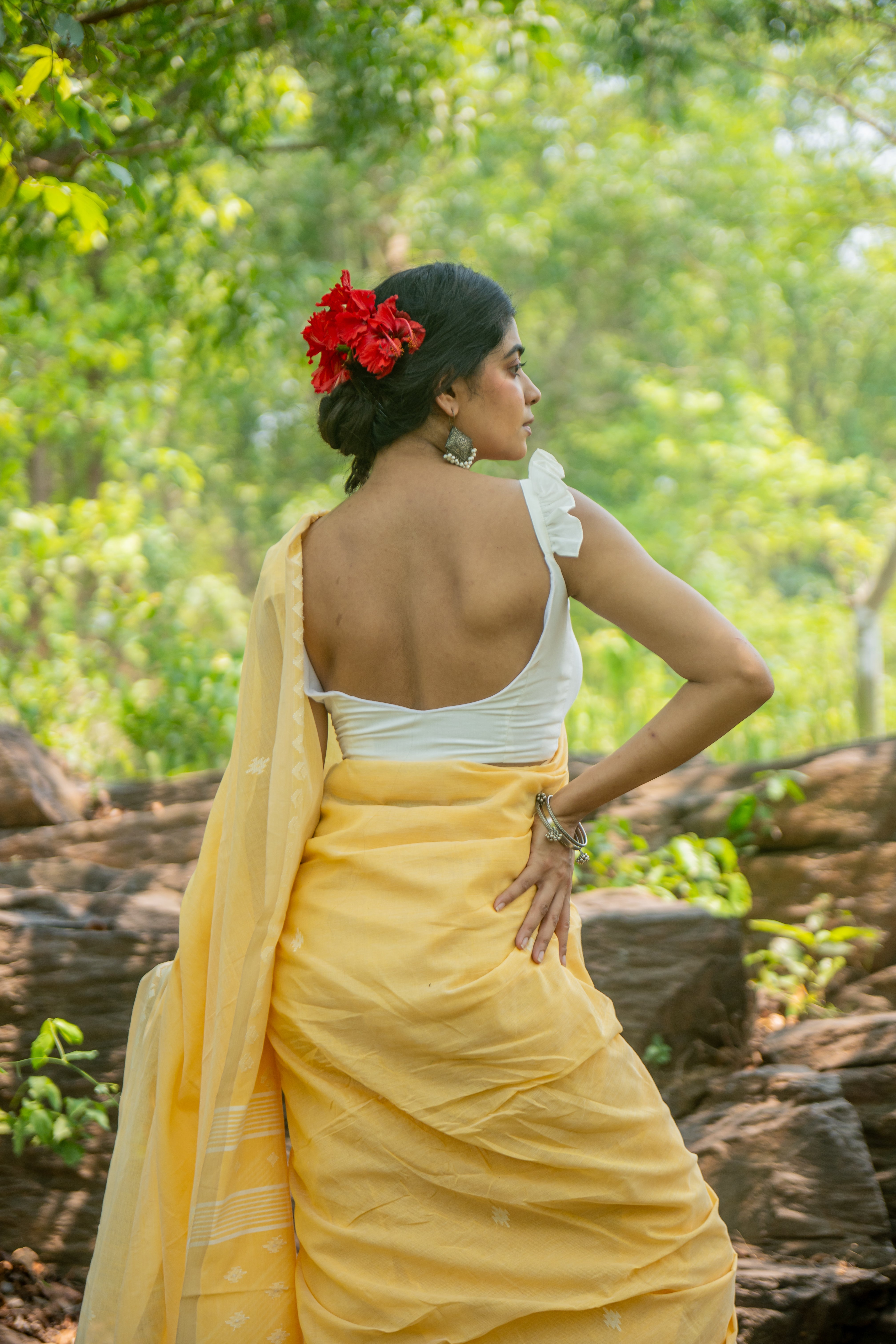 Noor White South Cotton Blouse