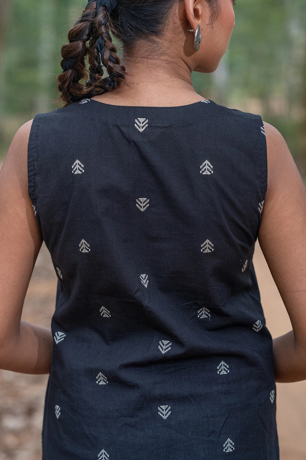 Black & White Cotton Woven Top