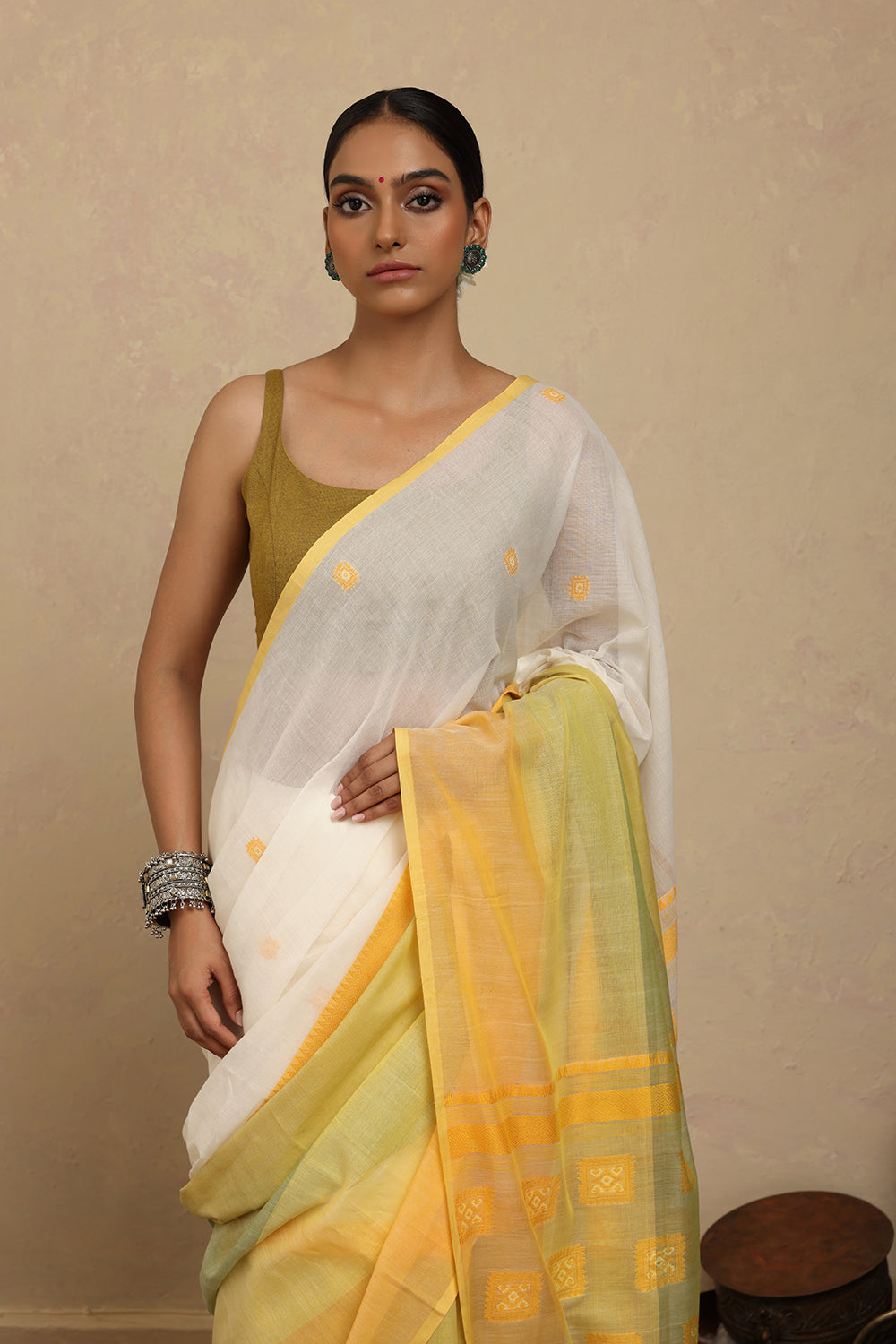 Green Khadi Blouse