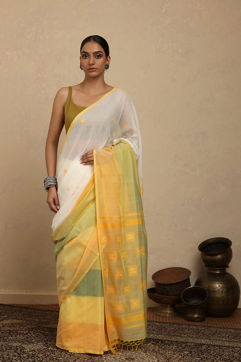 Green Khadi Blouse