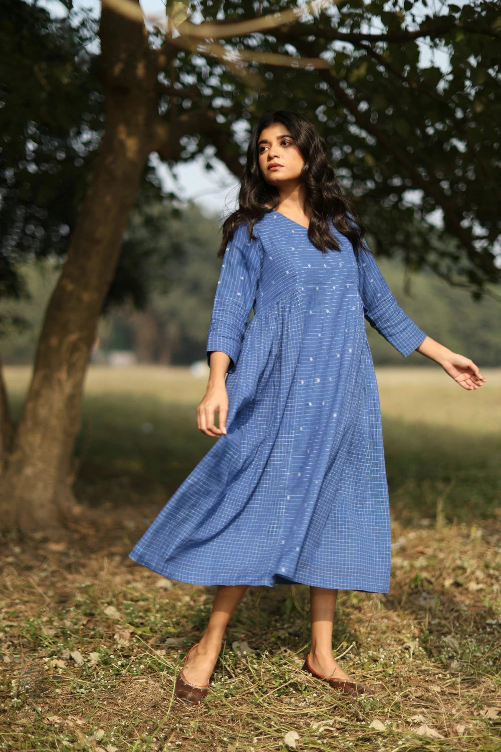 Ocean Jamdani Dress