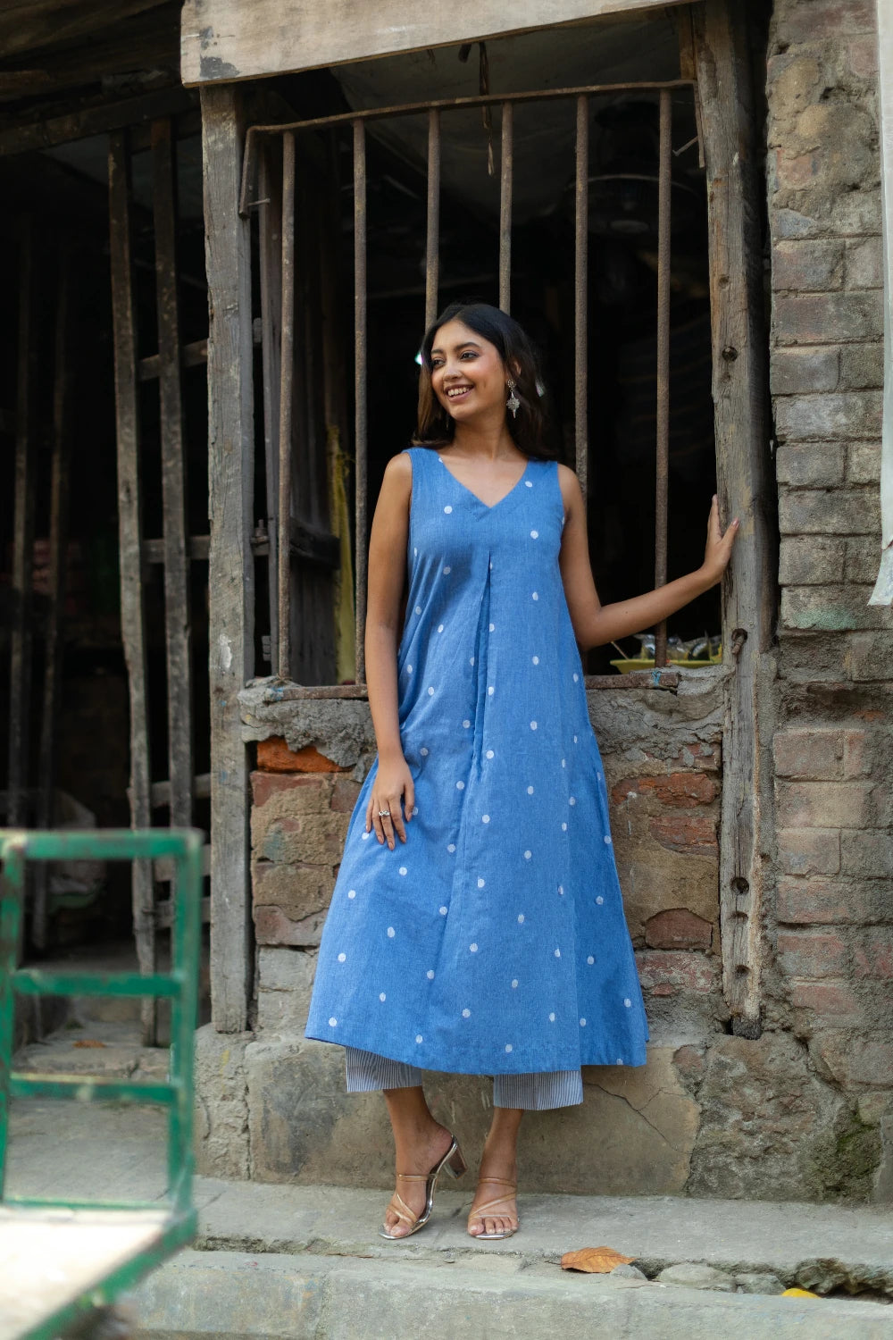 Sky Blue Pure South Cotton Woven Kurta Set with Dupatta