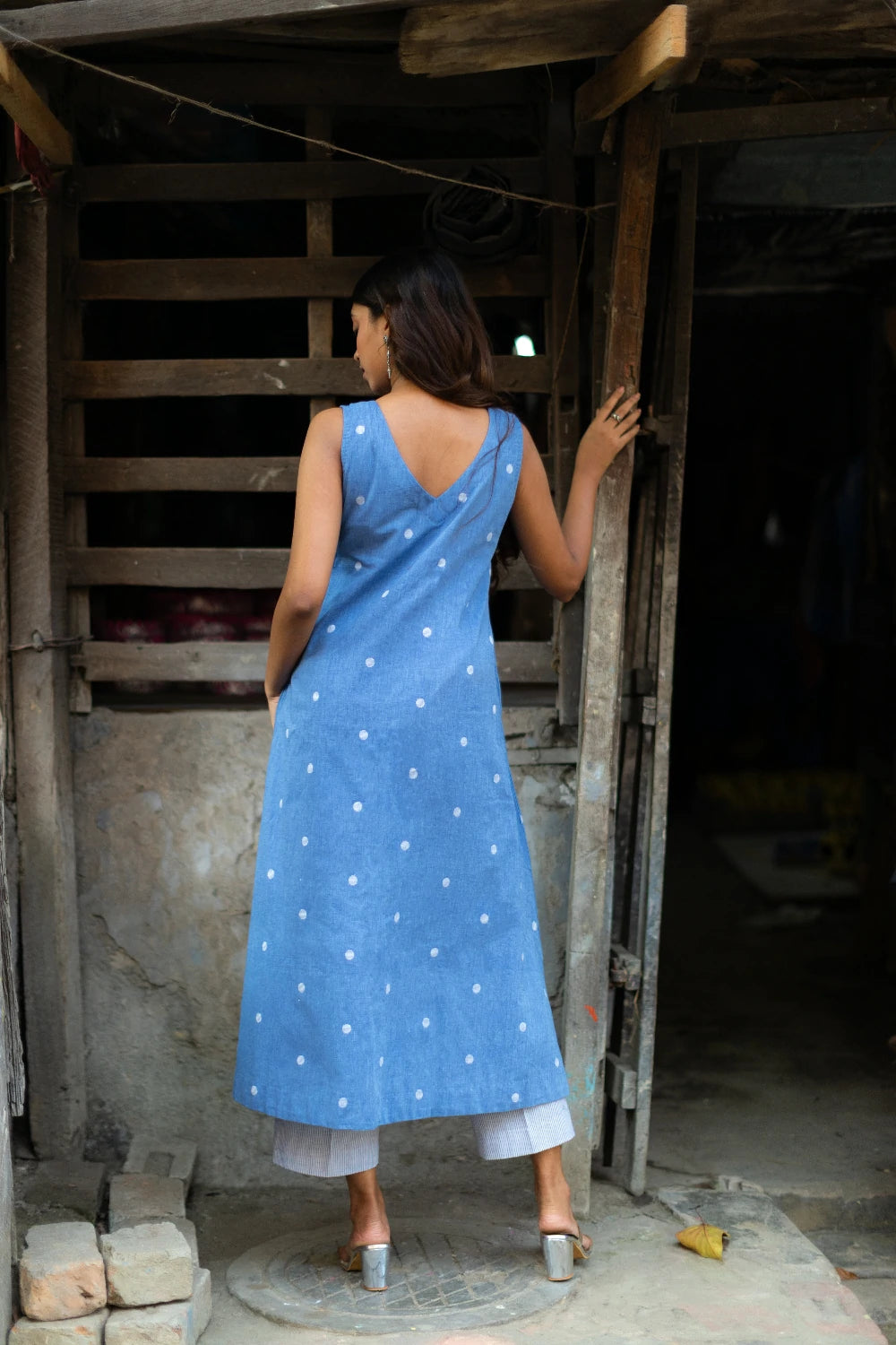 Sky Blue Pure South Cotton Woven Kurta Set with Dupatta