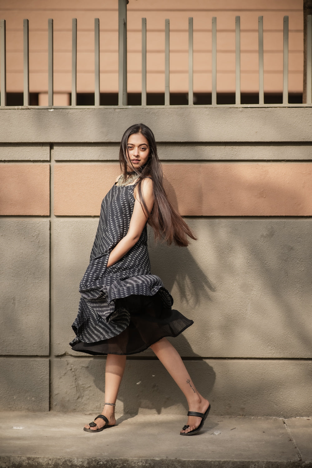 Twilight Ikkat Cotton Dress
