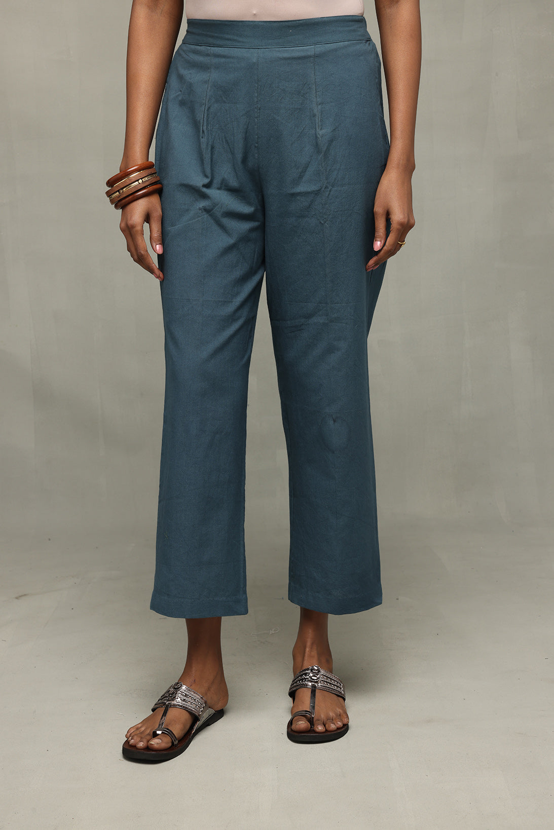 Teal Green Pure Cotton Pant