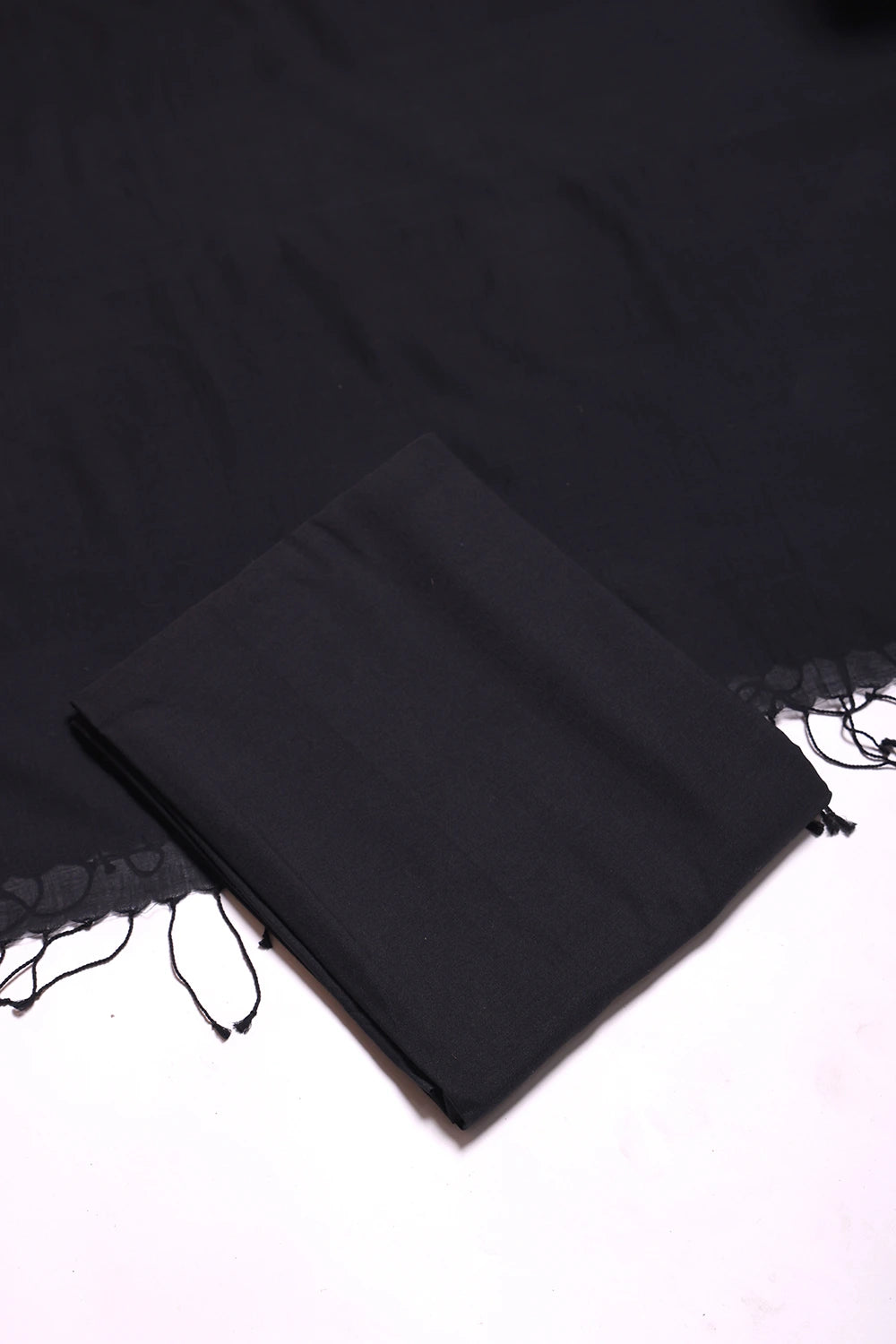 Black & Yellow Hearts Woven Suit Set Dupatta
