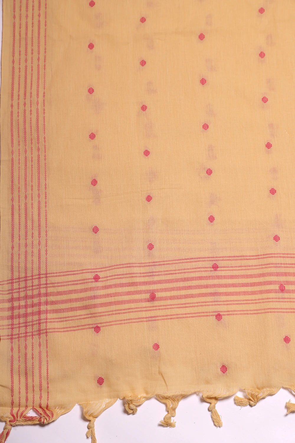 Pink & Beige Woven Suit Set with Subtle Buti & Dupatta