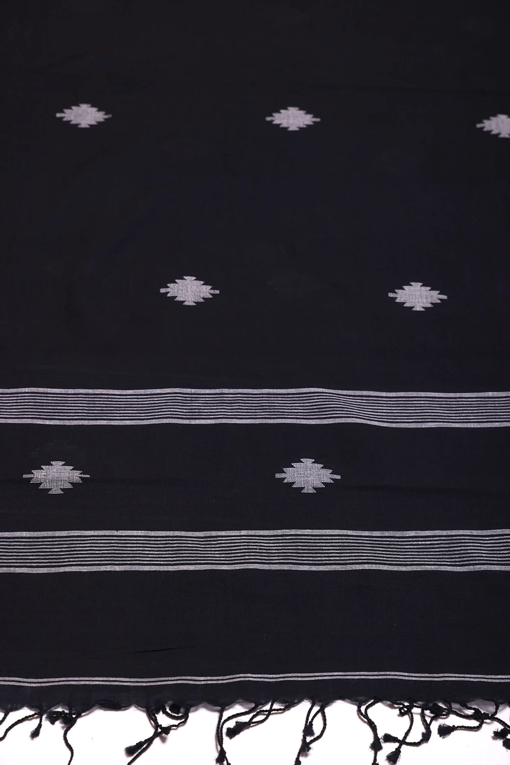 Handloom Black Pure Cotton Jamdani Suit Set WIth Dupatta