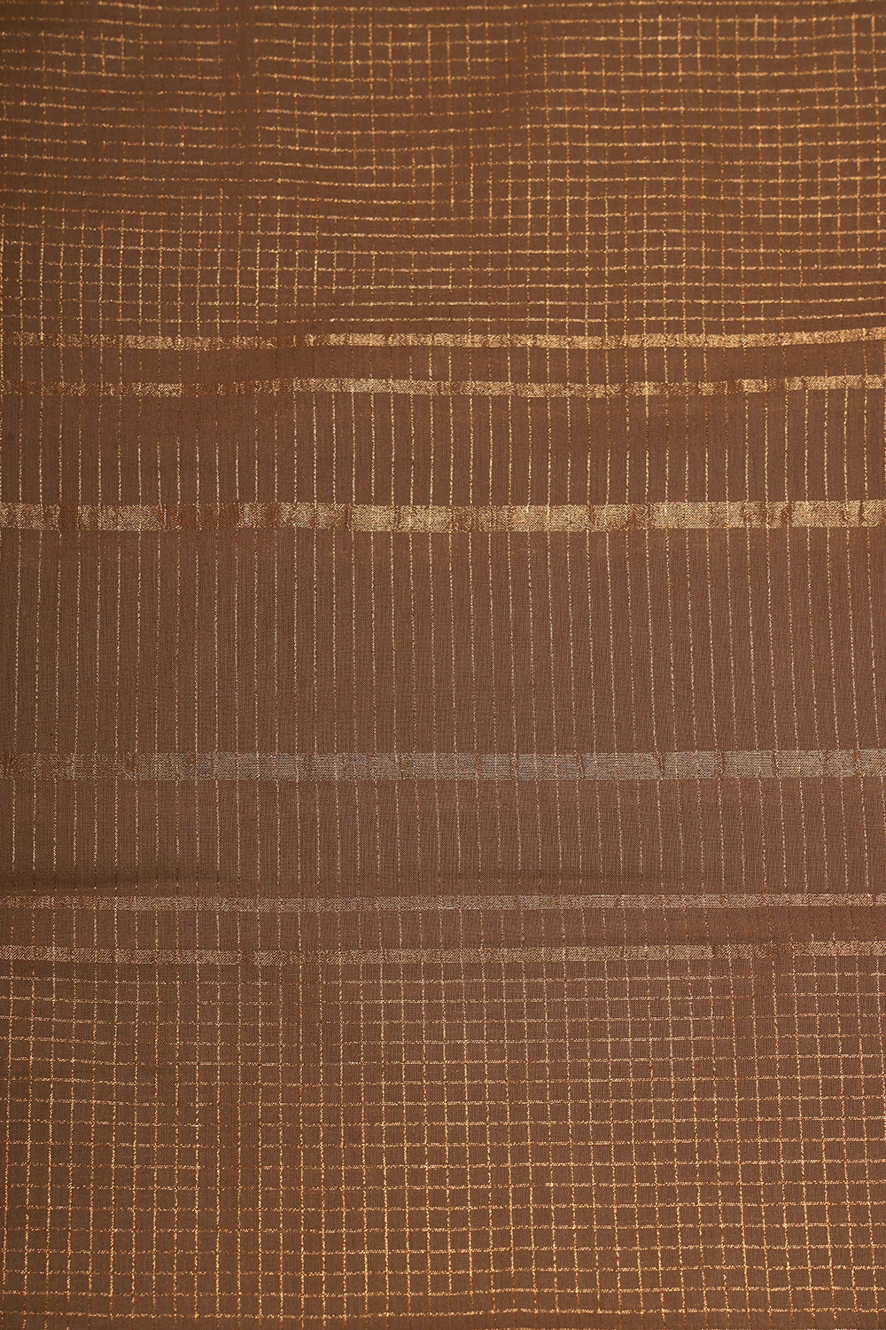 Earthy Brown Woven Suit Set with Subtle Buti & Zari Dupatta