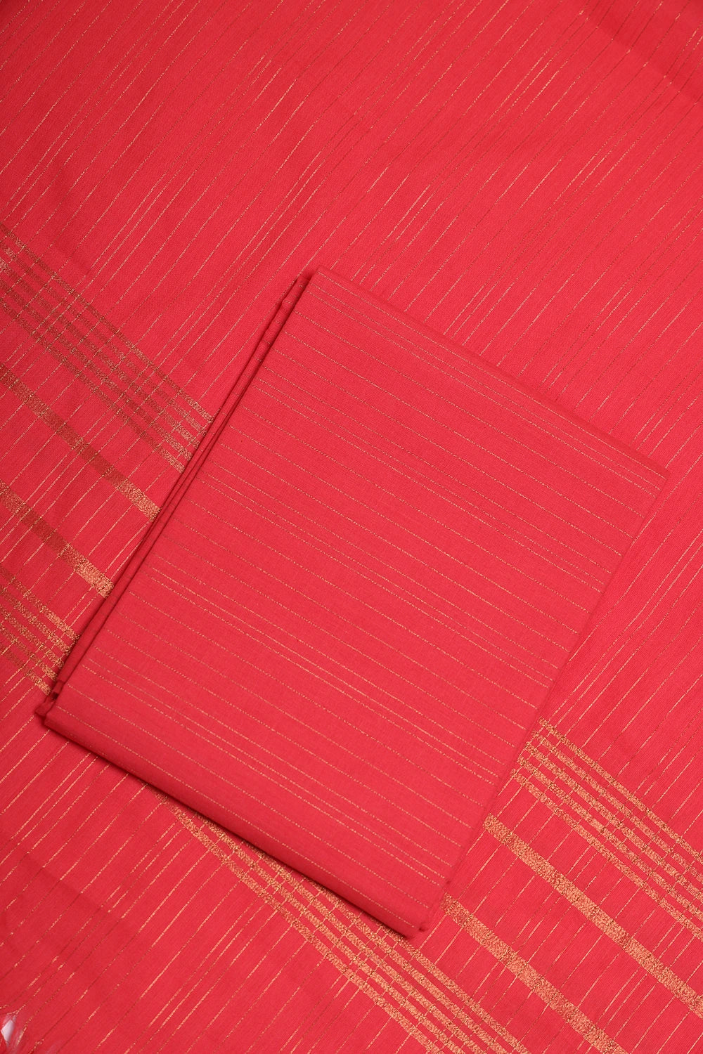 Peach Echo Pure South Cotton Zari 3-Piece Suit Set
