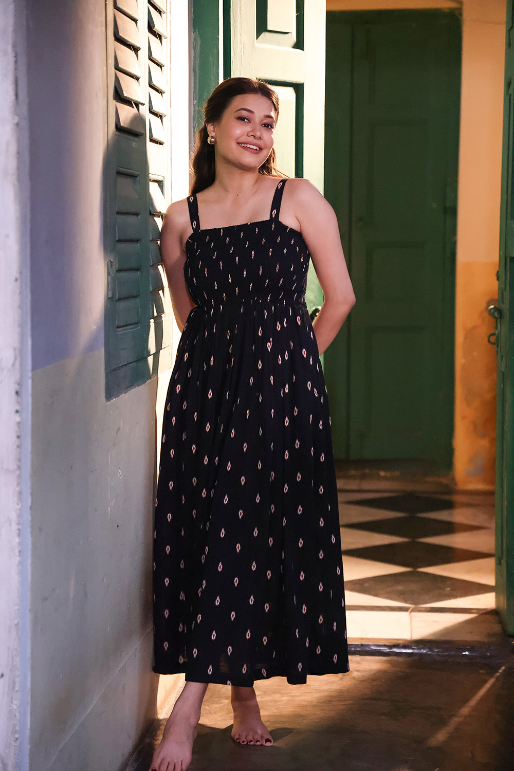Noir Muse Cotton Maxi Dress