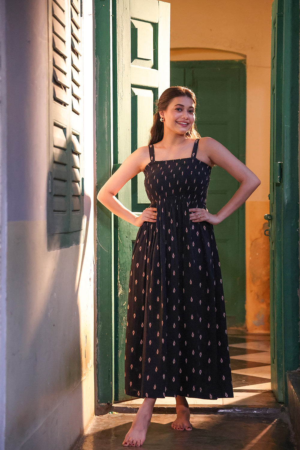 Noir Muse Cotton Maxi Dress