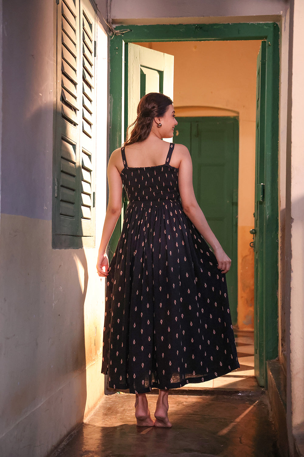 Noir Muse Cotton Maxi Dress