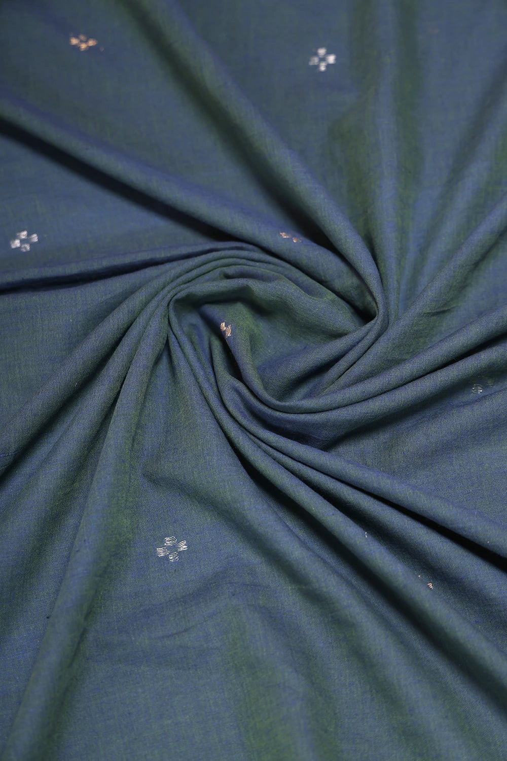 Handloom Teal Green Zari Jamdani Suit Set with Dupatta
