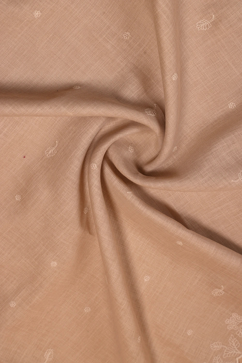 Beige Linen Embriodered Suit Set With Dupatta