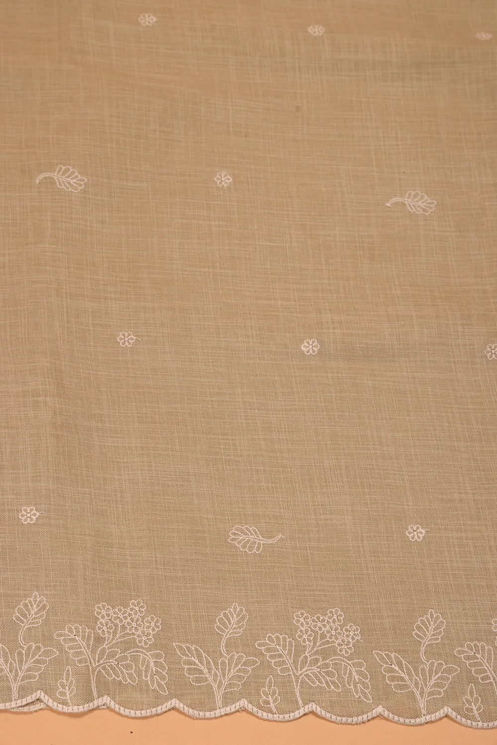 Pastel Green Linen Embriodered Suit Set With Dupatta