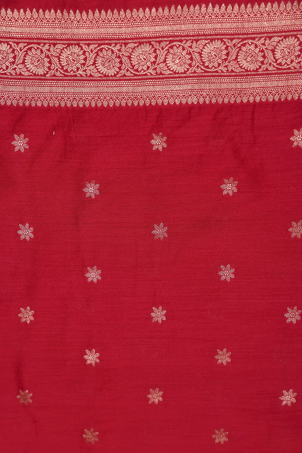 Handloom Pure Silk Red Banarasi Kurta Set WIth Dupatta