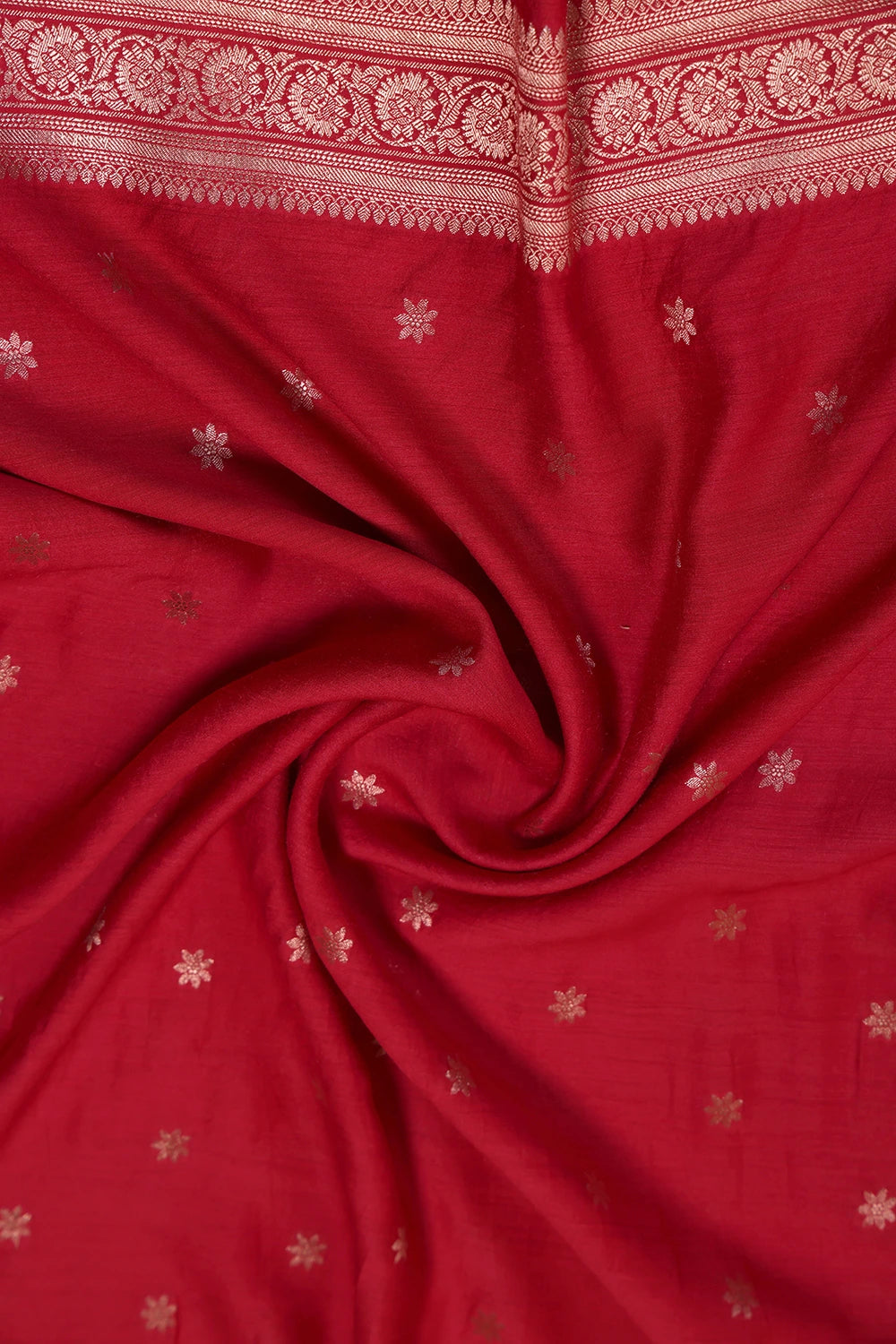 Handloom Pure Silk Red Banarasi Kurta Set WIth Dupatta