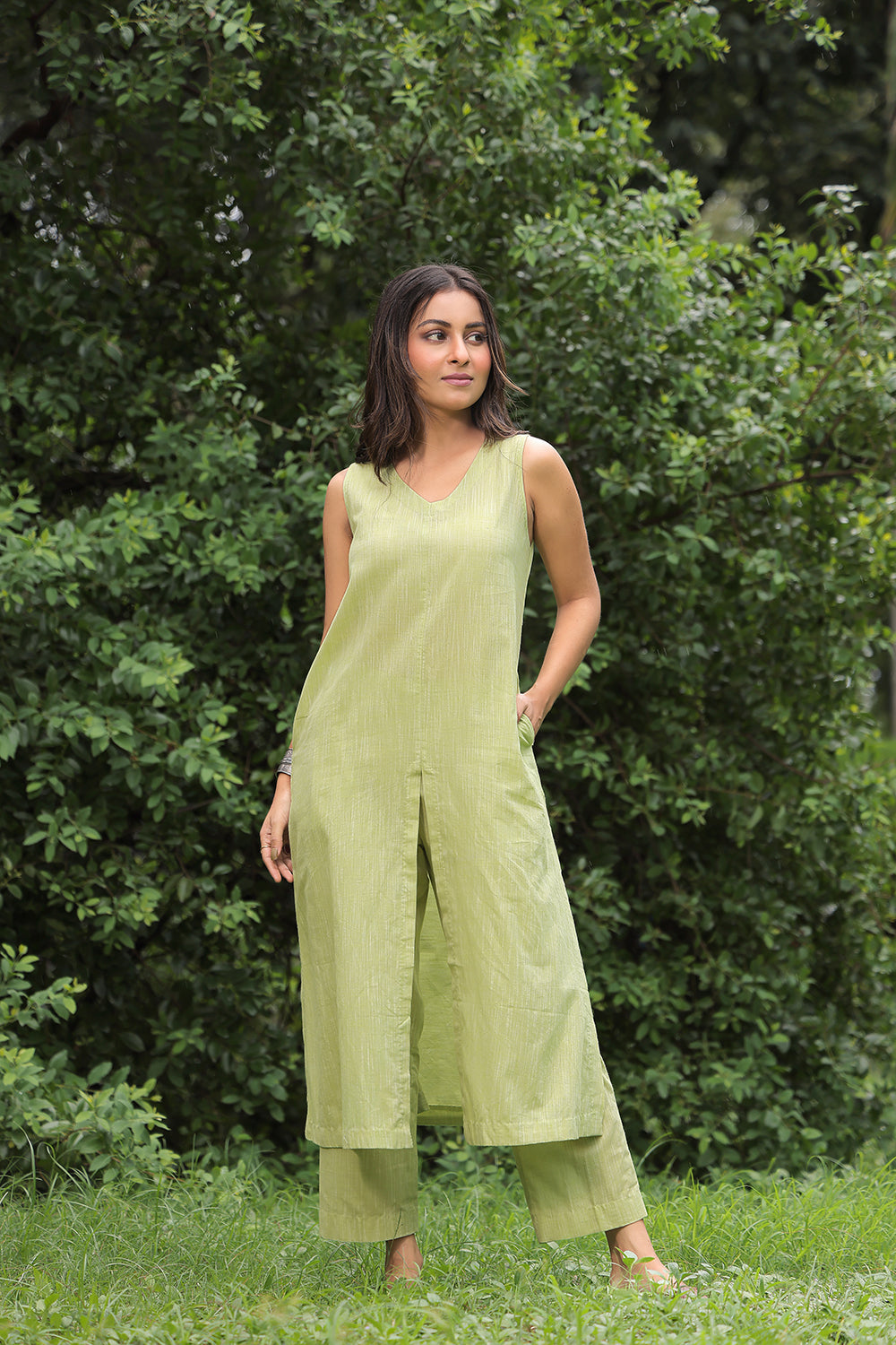 Handloom Pastel Green Co-ord Set