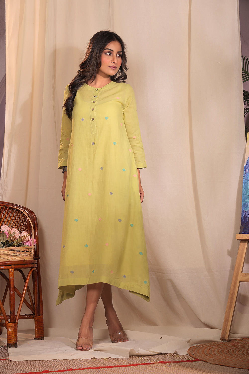 Mint Delight Jamdani Dress