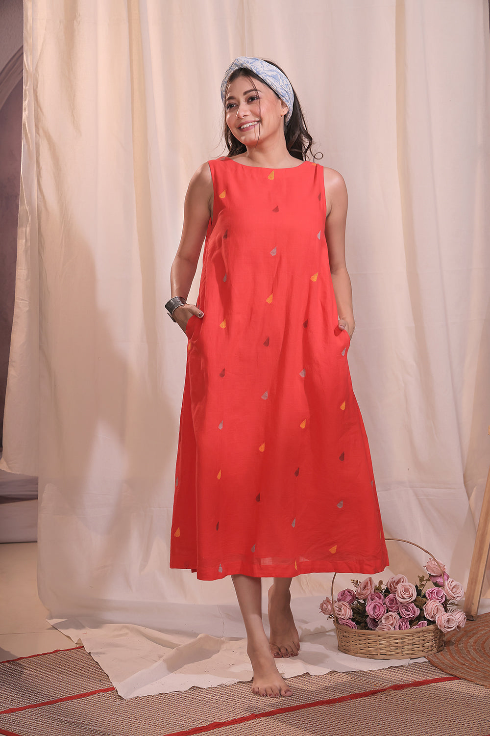 Sunset Melody Jamdani Dress