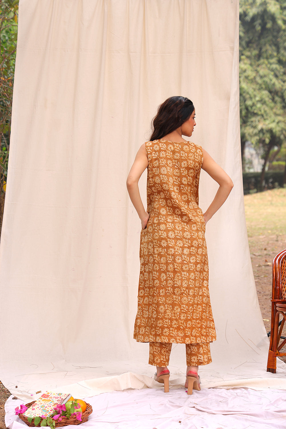 Mustard Yellow Hand Batik Khadi Cotton Pant