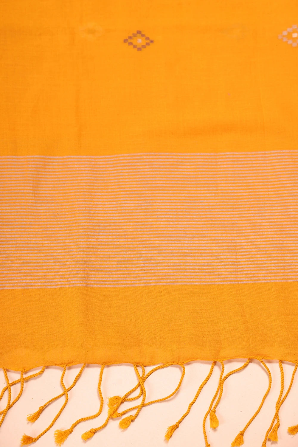 Mustard & Moonlight Geometric Jamdani Suit Set With Dupatta