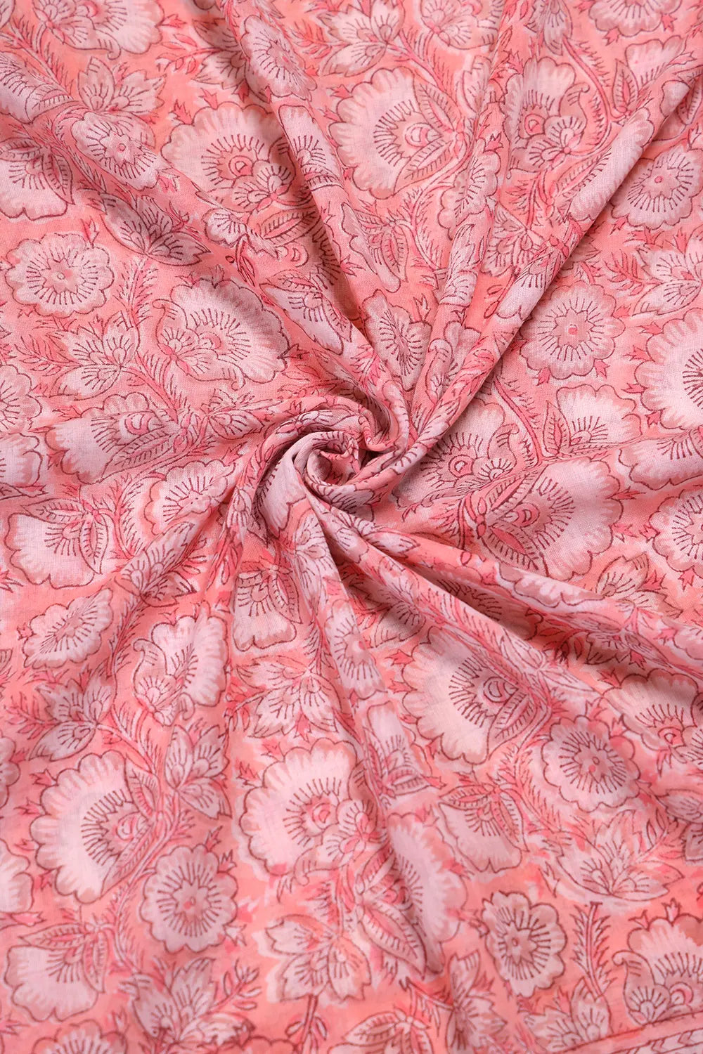 Baby Pink Hand Block Print Suit Set With Dupatta