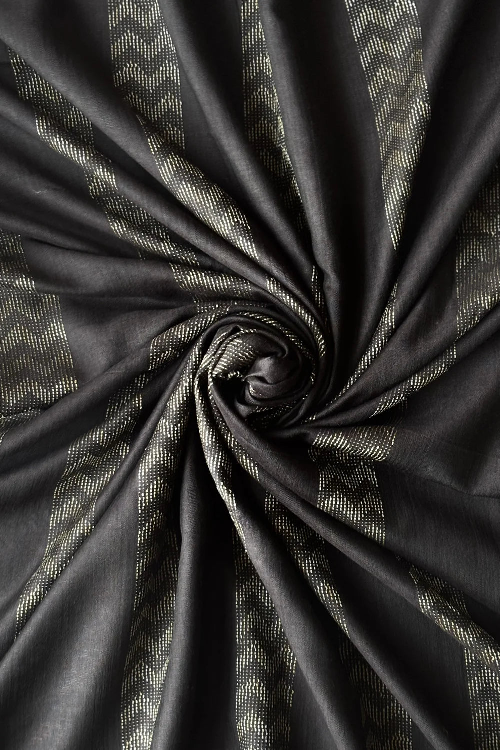 Black Pukhoor Cotton SIlk Woven Dupatta