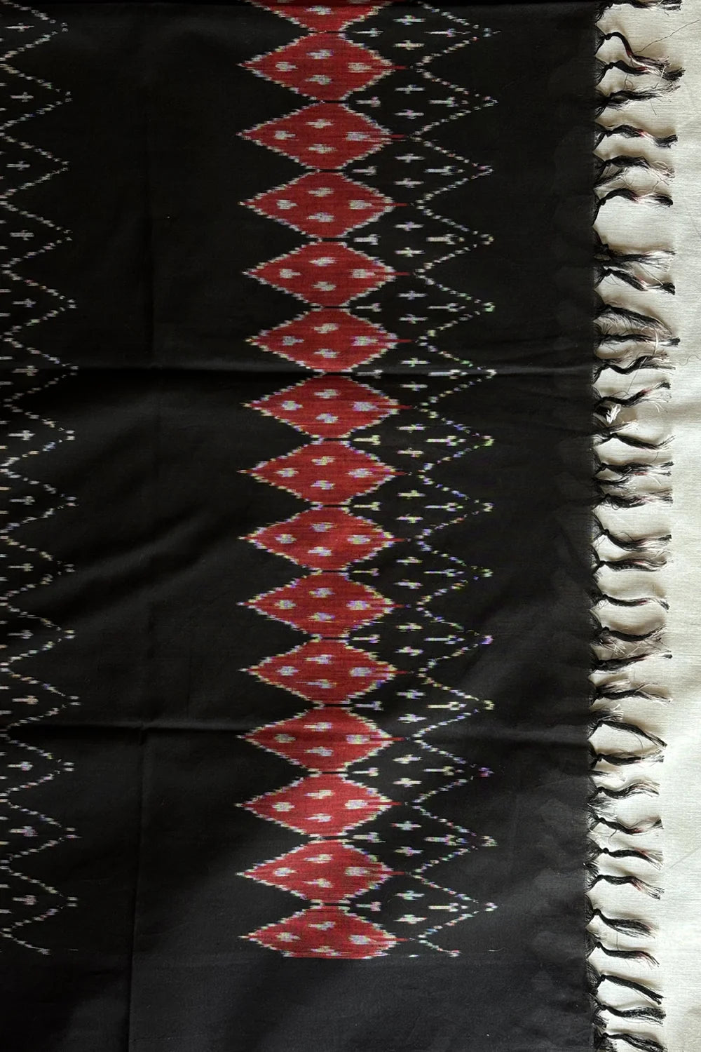 Handloom Multi Maroon Rust Ikkat Dupatta