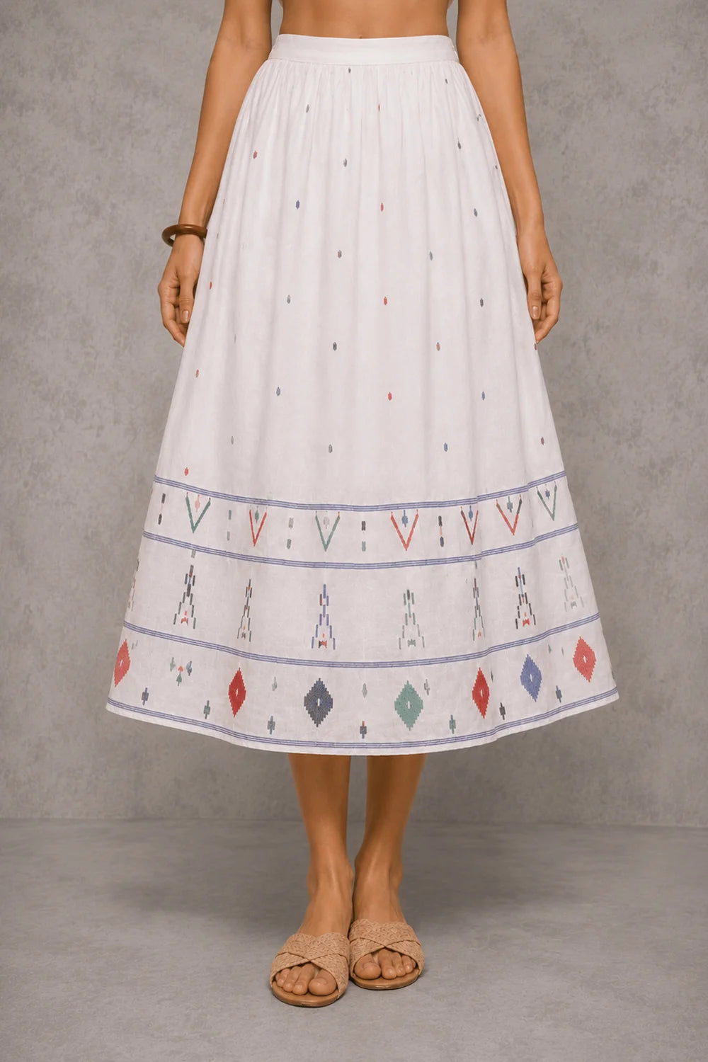 Mosaic White Jamdani Skord