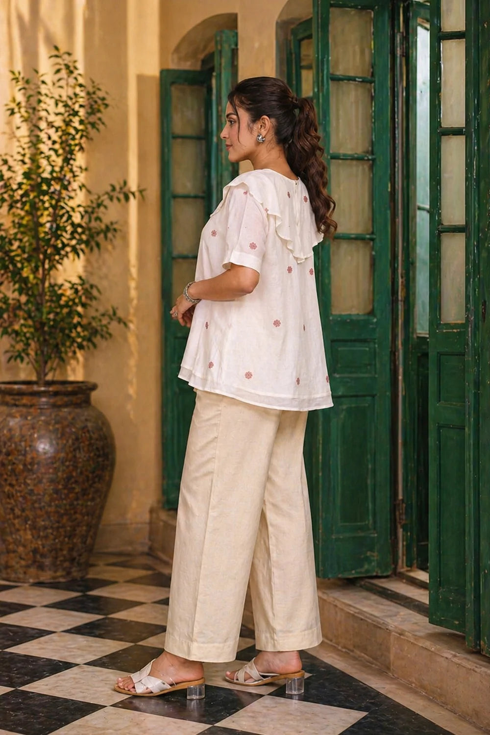 Ivory Jamdani Top