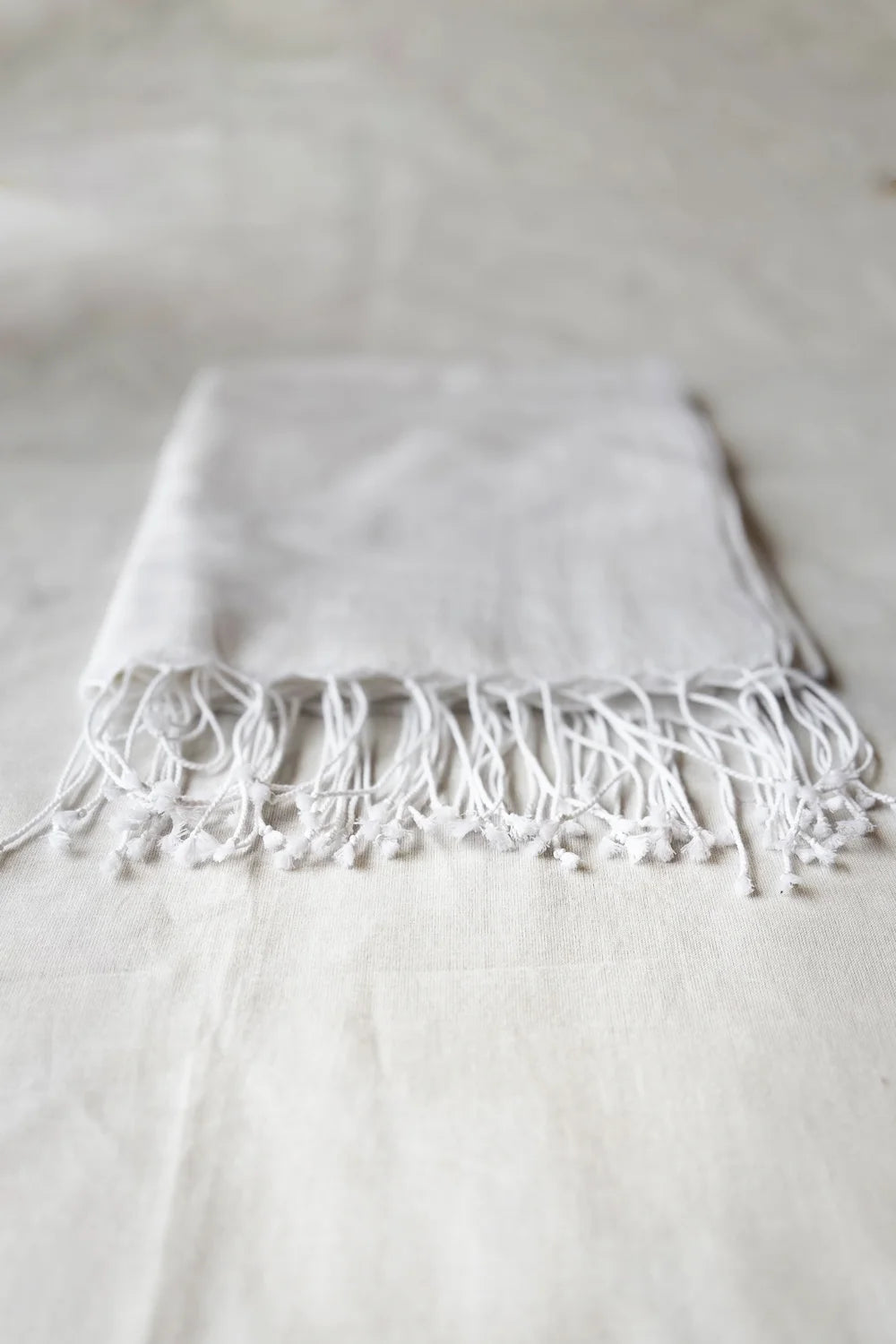 Handloom Plain White Dupatta
