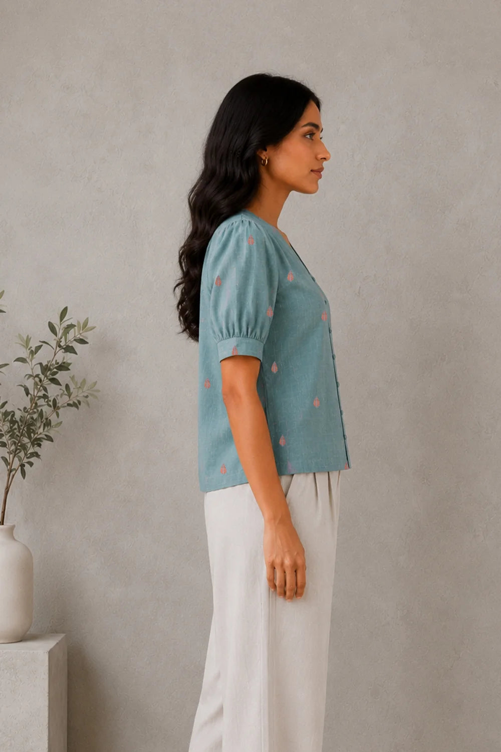 Zen Blue Jamdani Top
