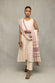 Cream and Mauve South South Cotton Zari Kurta Set with Dupatta