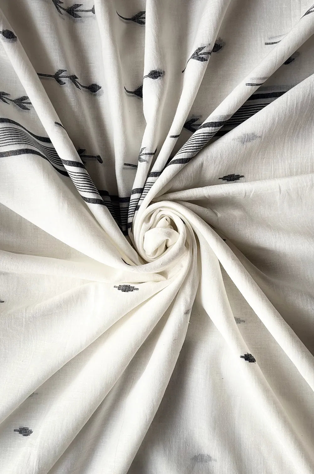 Handloom Warm White Lota-Pata Jamdani Dupatta