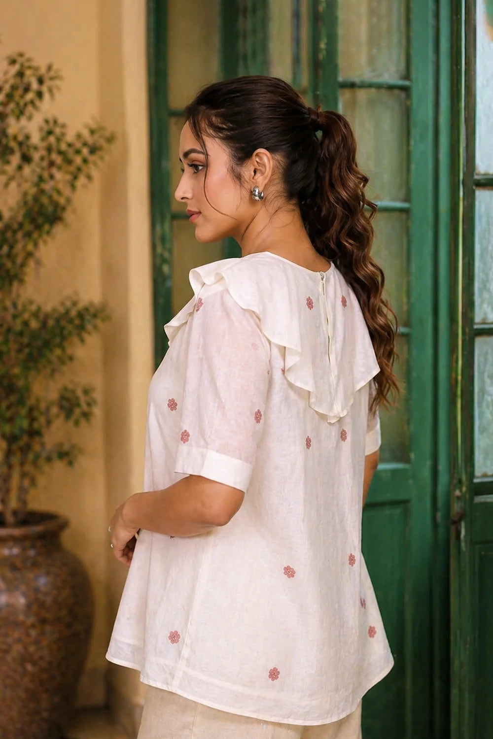 Ivory Jamdani Top