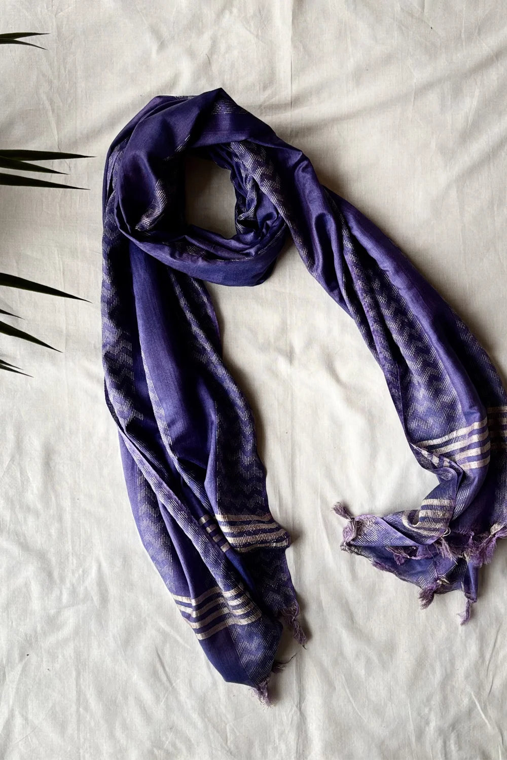 Ocean Blue Bel Lata Cotton Silk Woven Dupatta