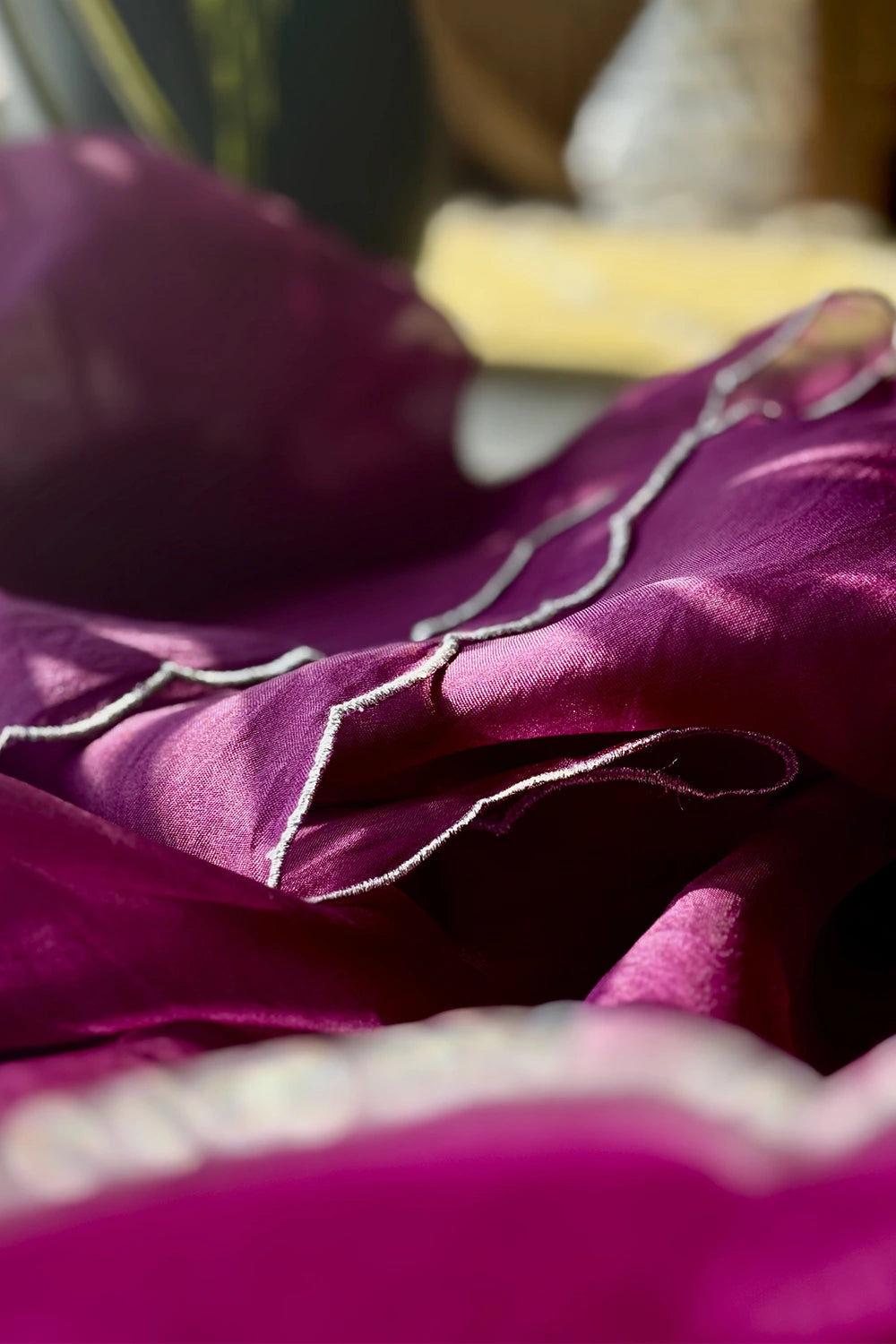 Rich Purple Pure Organza Silk Banarsi Dupatta