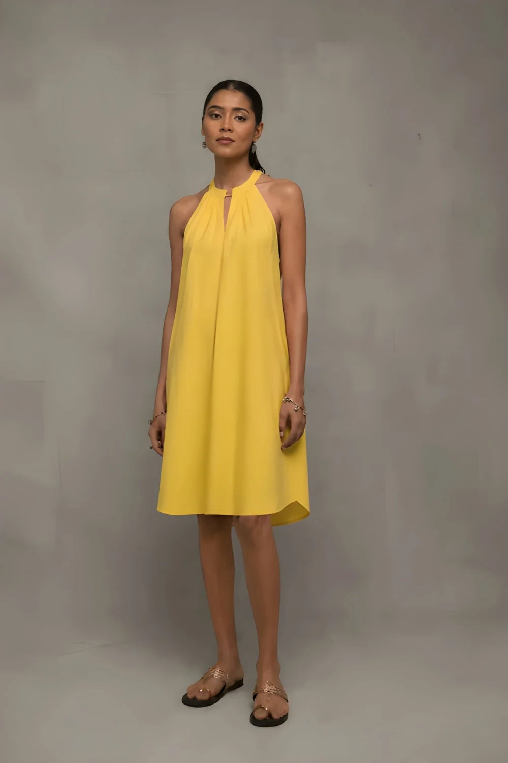Plantain Yellow Bloom Banana Cotton dress