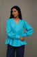 Turquoise Blue Flared Top