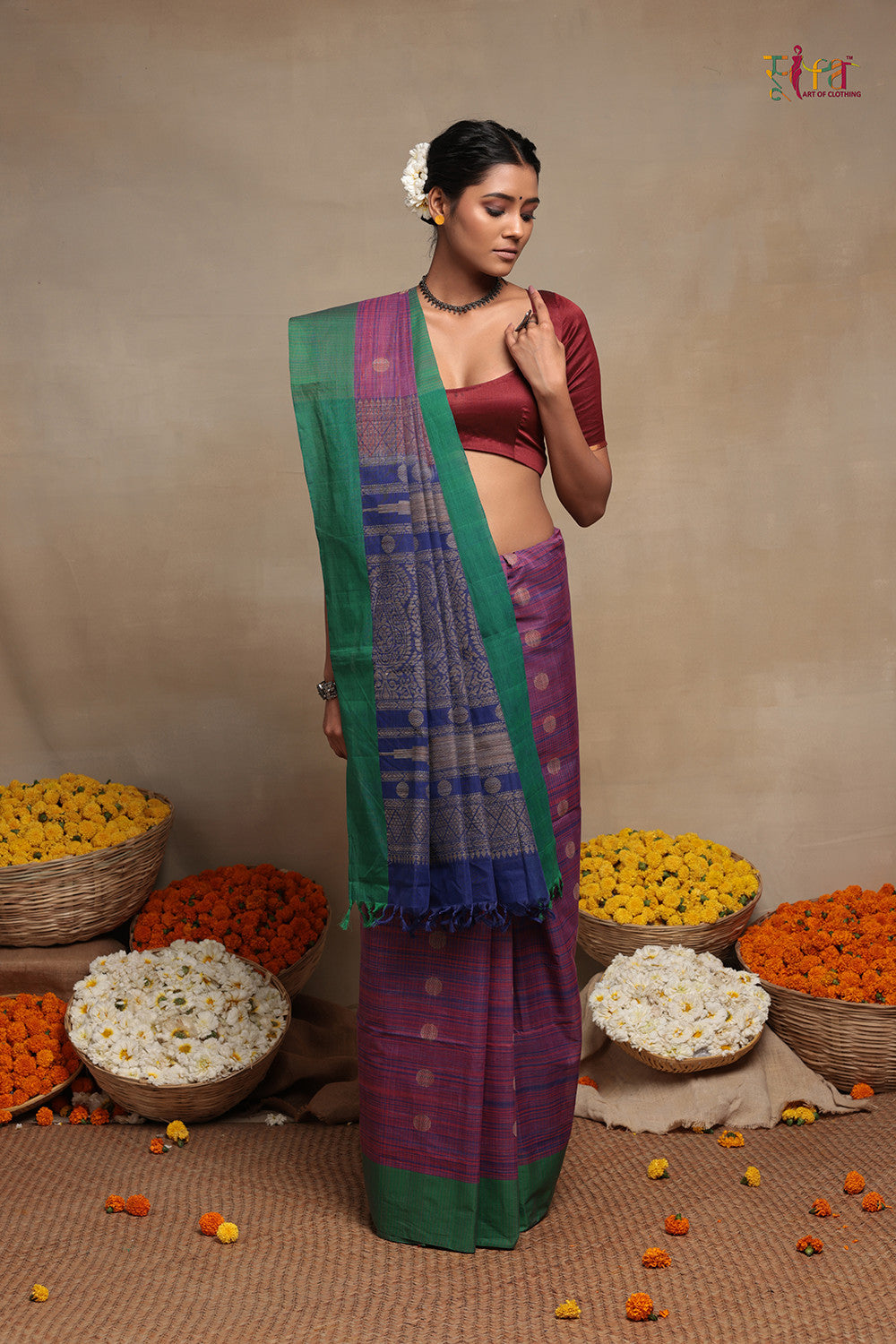 SENSAN Women's Kanchi Cotton Saree with Blouse Piece [SKU:781] –  www.sensanonline.com