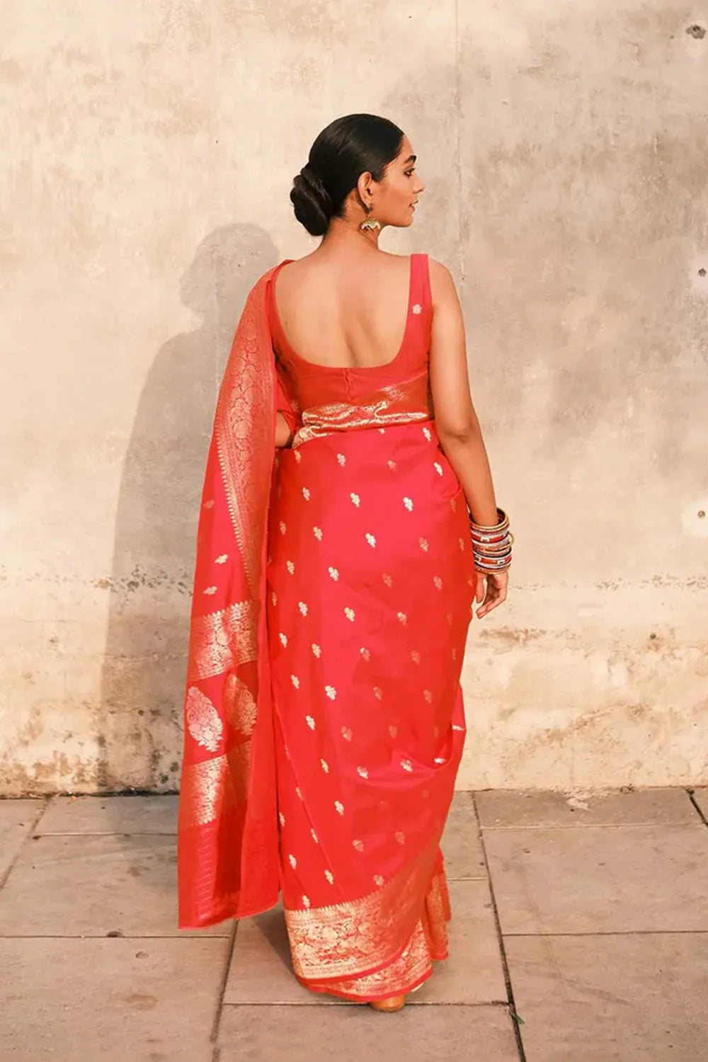 Handloom Red Pure Silk Banarasi Saree